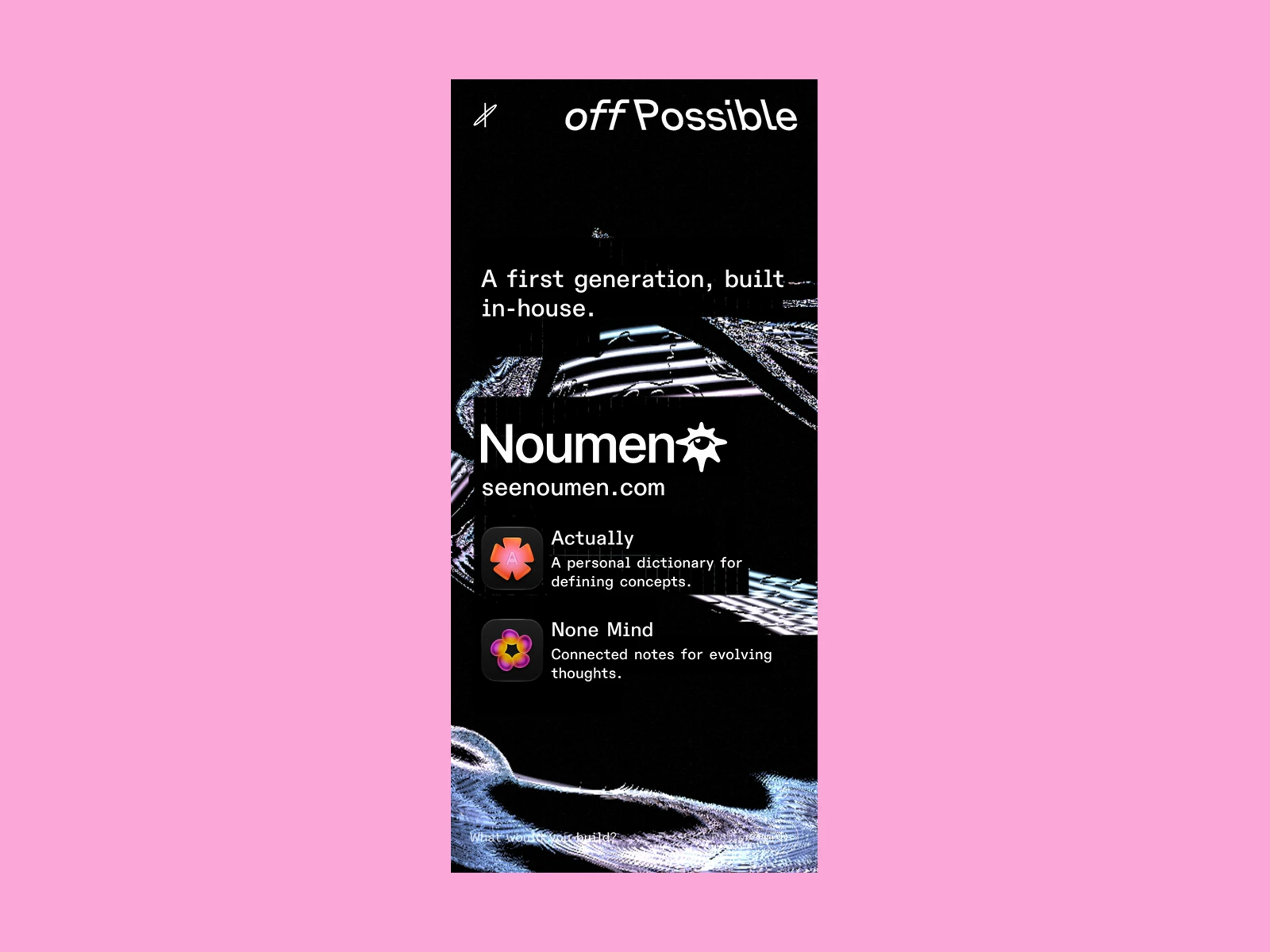 Offpossible portfolio adapted for mobile screens.