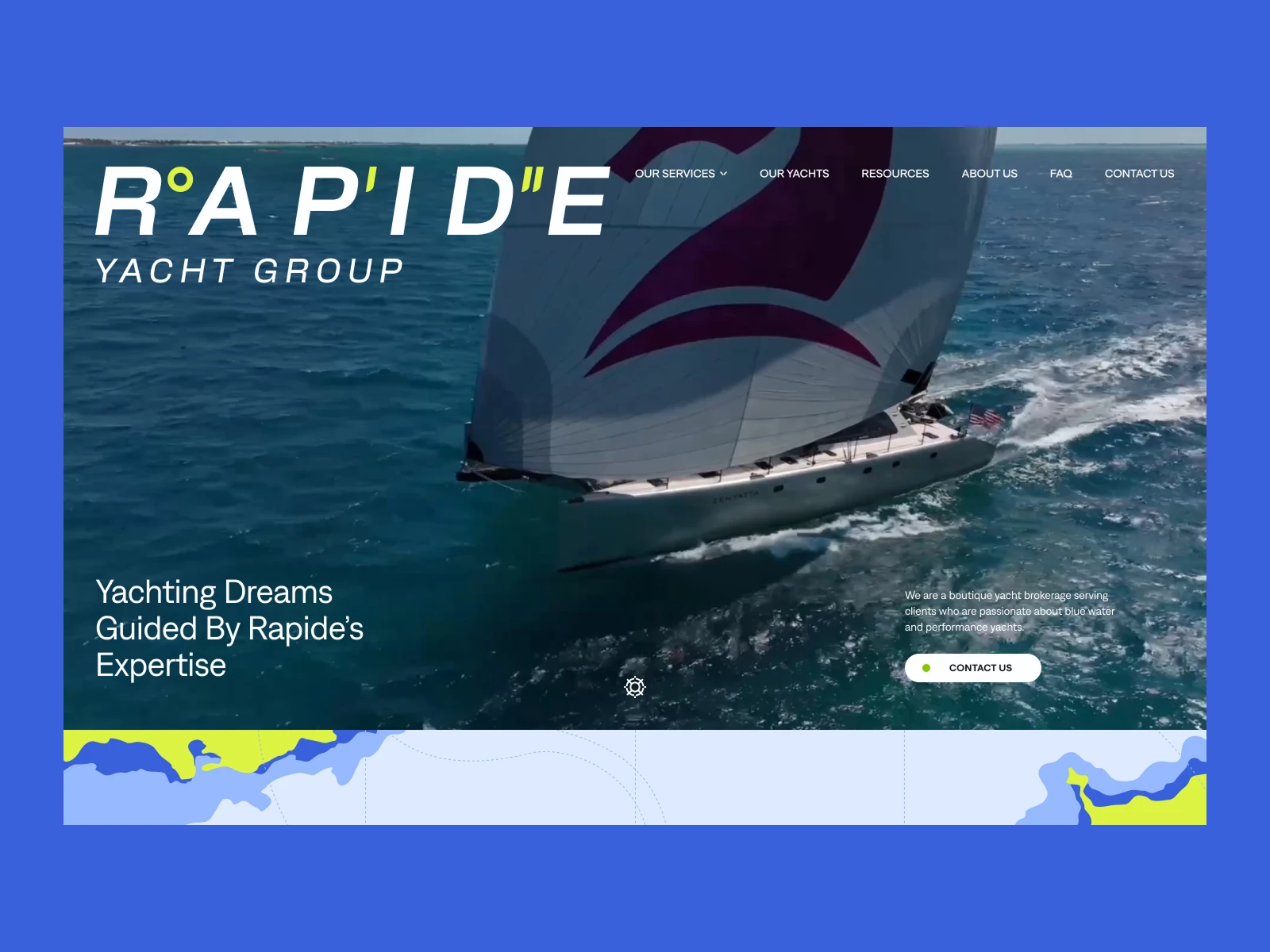 Rapide Yacht Group website and luxury yacht presentation.