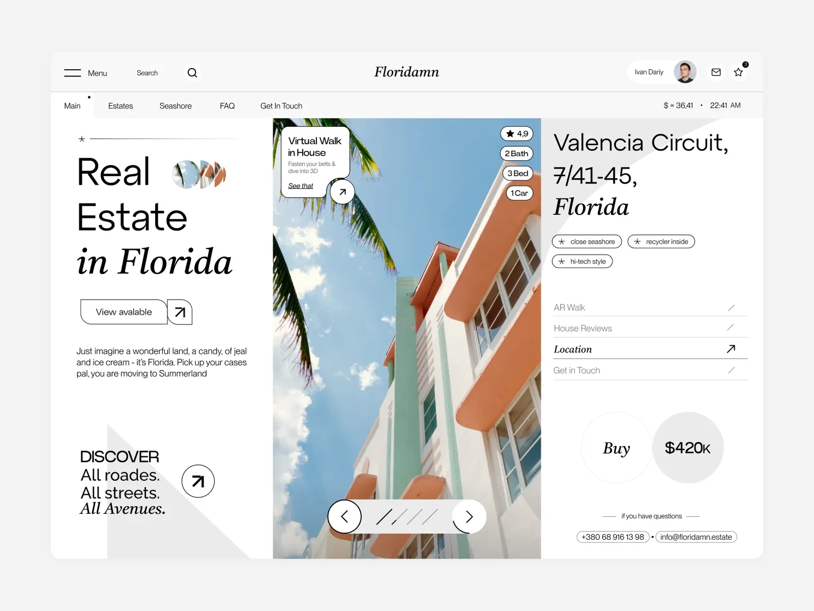 Real estate booking app for exploring and reserving properties.
