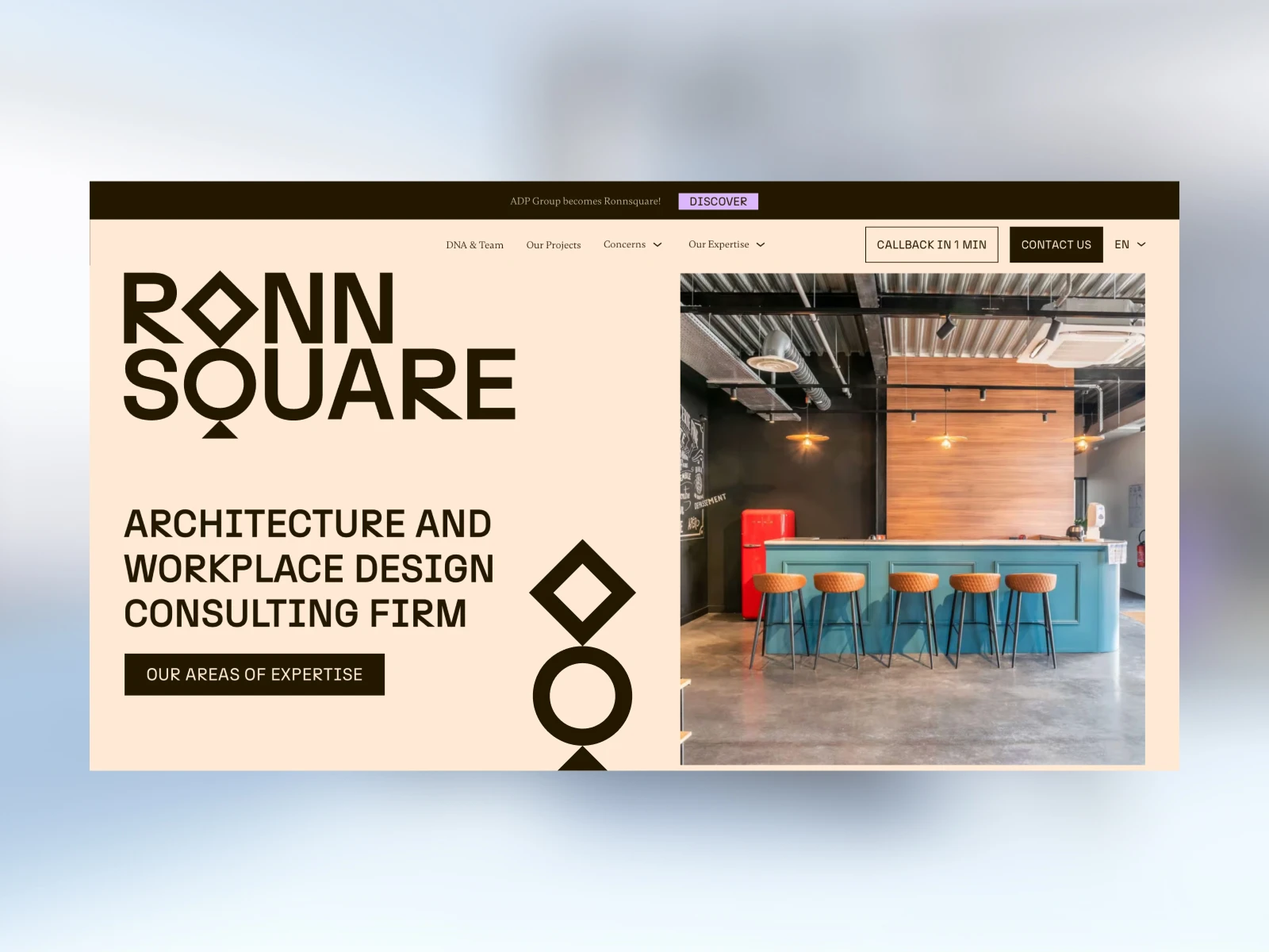 Ronnsquare architecture website and building portfolio.